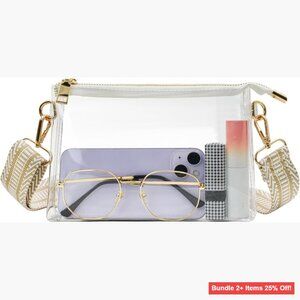 Clear Stadium Approved Crossbody Bag with Removable Straps, Zipper Closure